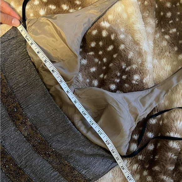 Vintage Cache Metallic Halter Midi Cocktail Dress size 4 - Picture 8 of 12